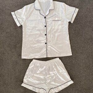 White Silk PJ Set